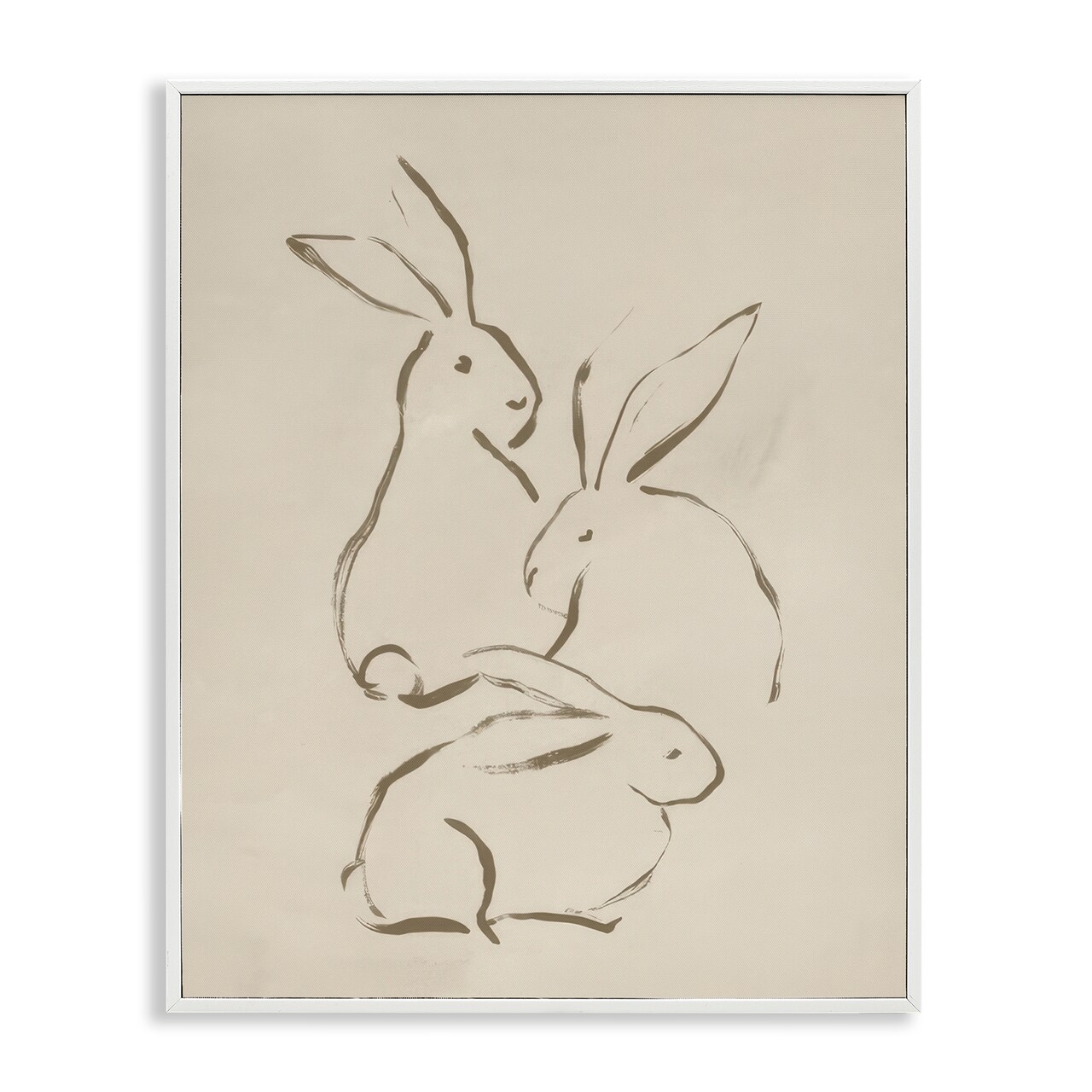 Stupell Industries Earthtone Bunny Sketch Framed Giclee Wall Art Design by June Erica Vess